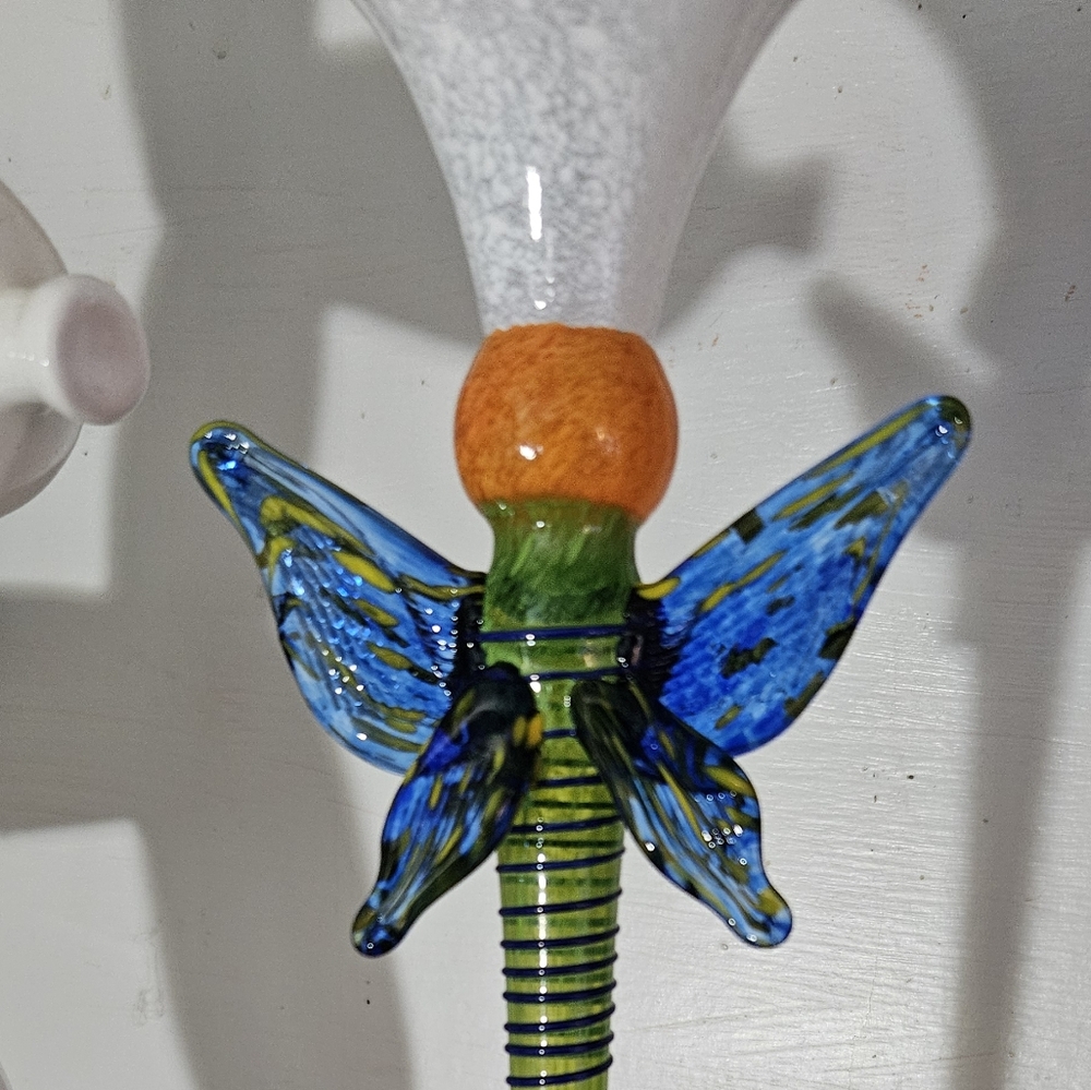 Colorful Glass Butterfly Drink And Bar Ware Martini Champagne - Picture 10 of 12
